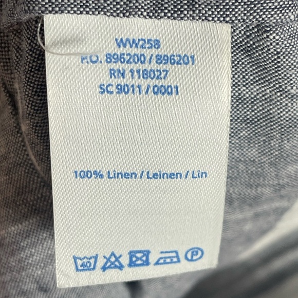 Boden | Linen Striped Split Neck Shift Dress Pockets Coastal Beachy Lightweight - Picture 4 of 9